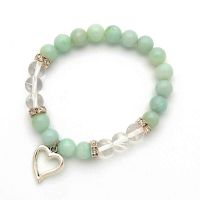 Pulsera Amuleto Corazón (Bolas 8mm)