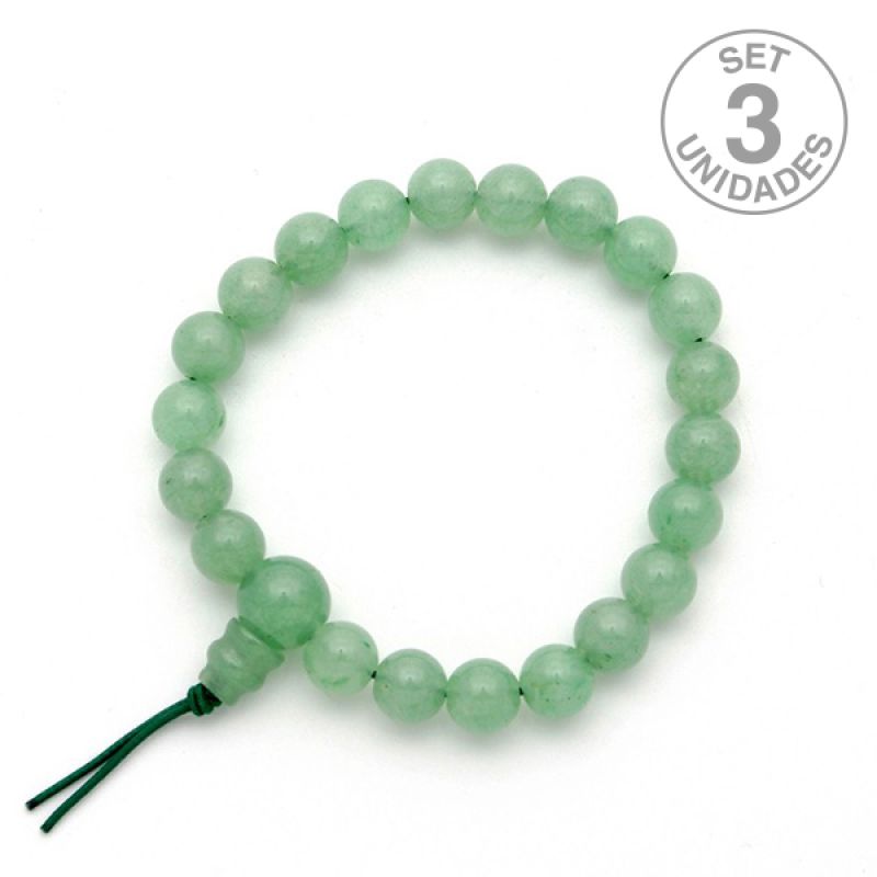 Buddhist Aventurine Bracelet. Set 3 Un.