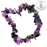 Pulsera Chip Amatista. Set 6 Un.