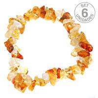Pulsera Chip Citrino. Precio Set 6u.