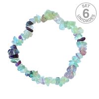 Pulsera chip Fluorita "A". Set 6 Un.