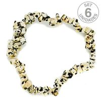 Pulsera Chip Jaspe Dálmata. Set 6 Un.