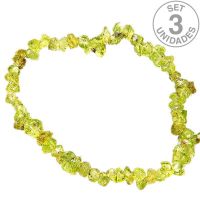 Pulsera Chip Peridoto. Set 3 Un.