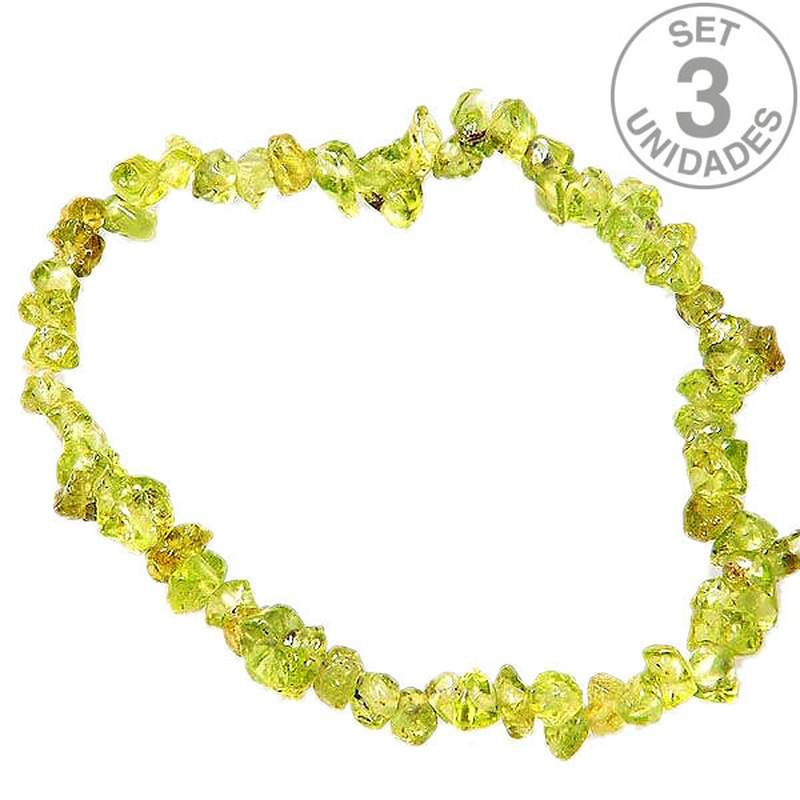 Pulsera Chip Peridoto. Set 3 Un.