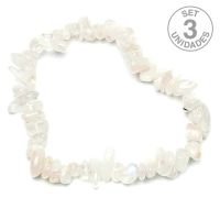 Pulsera Chip Piedra Luna. Set 3 Un.
