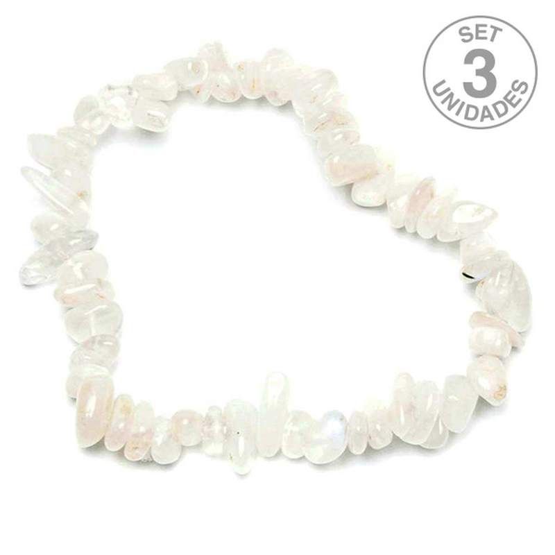 Pulsera Chip Piedra Luna. Set 3 Un.