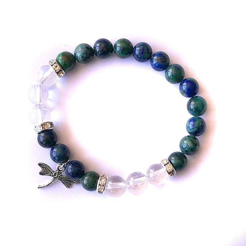 Pulsera Amuleto Libélula (Bolas 8mm)