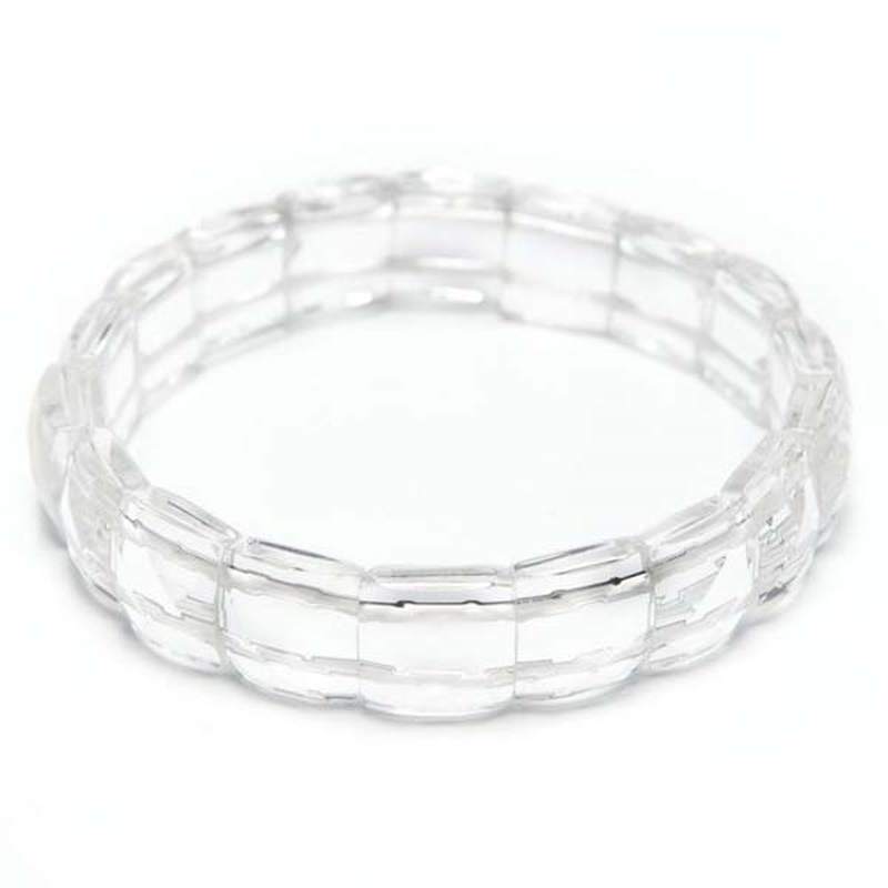 Pulsera Cristal de Roca Cuadrada Facetada