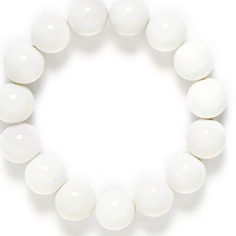White Quartz 12mm Ball Bracellet