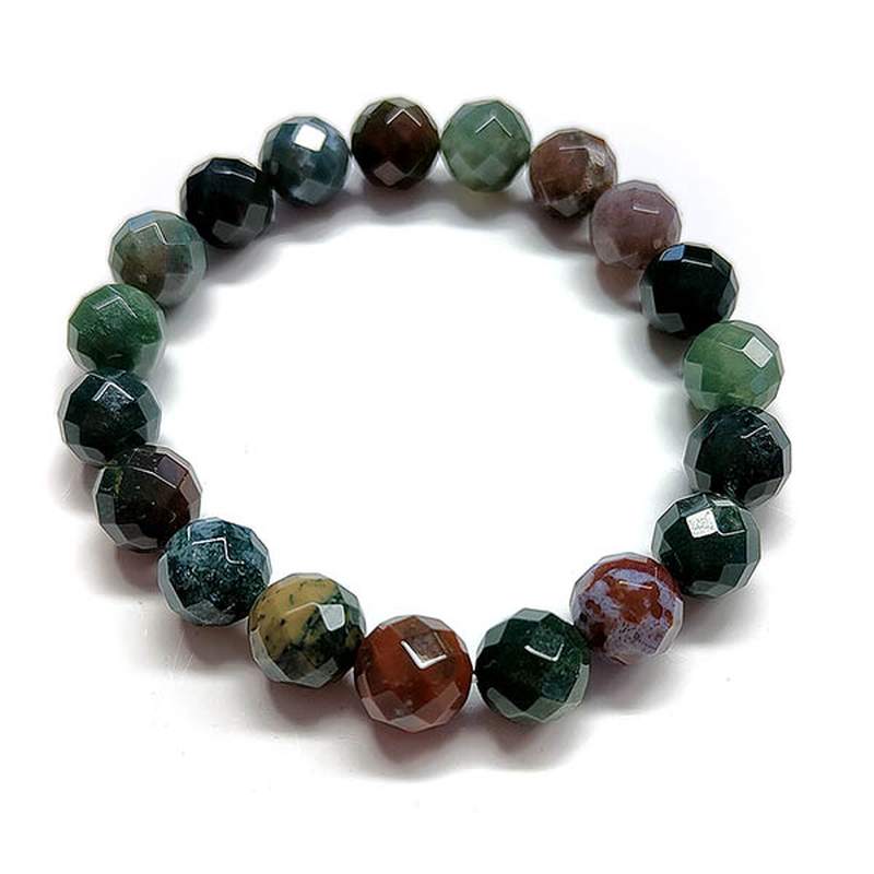 Pulsera Agata India Bola 10mm facetada.
