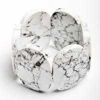 Pulsera Facetada Howlita Blanca