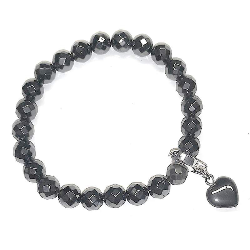 Bracelet Hematite Perle Facettée Coeur