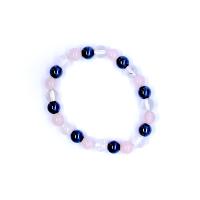 Pulsera Hematite/Cuarzo Rosa/Cristal de Roca