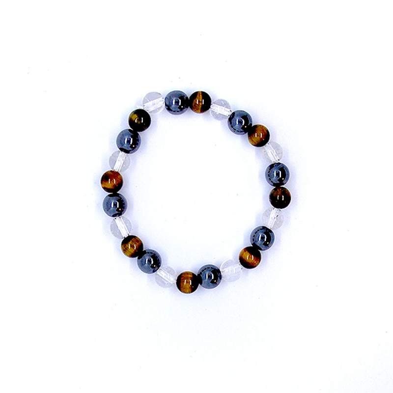 Hematite/Tiger Eye/Crystal Quartz Bracelet