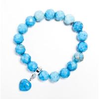 Pulsera Howlita Bola Facetada con Corazón