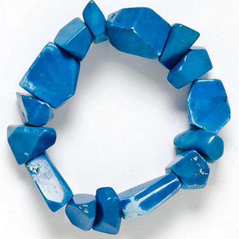 Blue Howlite Irregular Bracellet. Set 6 un