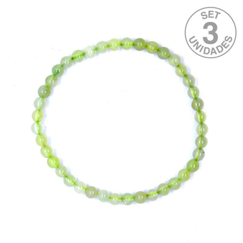 Pulsera Jade Bola 4 mm. Set 3un