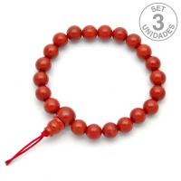 Pulsera Budista Jaspe Rojo. Precio set 3un.