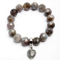 Pulsera Labradorita con Colgante Corazón