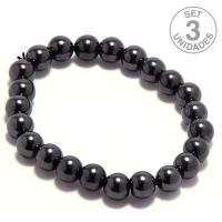 Pulsera Hematite Magnético. Set 3un