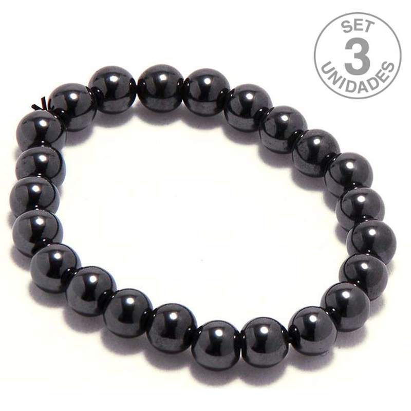 Pulsera Hematite Magnético. Set 3un