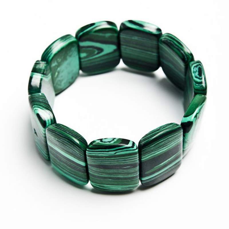 Pulsera Malaquita Imitación Oval