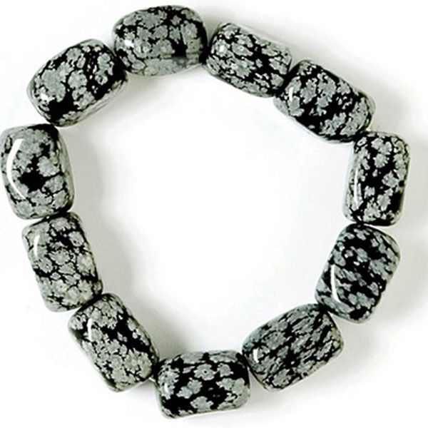 Snowflake Obsidian Tumbled Bracellet (Set 6un.)