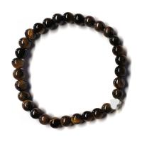 Bracelet en Oeil de Tigre Rose (perles 6 mm) + symbole coeur en argent. Set 3 Un.
