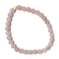 Bracelet en Quartz Rose (perles 6 mm) + symbole étoile en or. Set 3 Un.