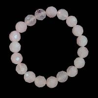 Pulsera Cuarzo Rosa Bola 10mm facetada