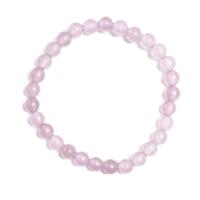 Pulsera Cuarzo Rosa. Bola 6 mm. Set 3 Un.
