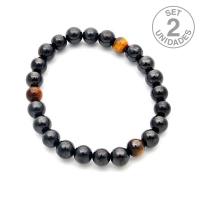 Pulsera Shungita y Ojo de Tigre. Precio set 2un.