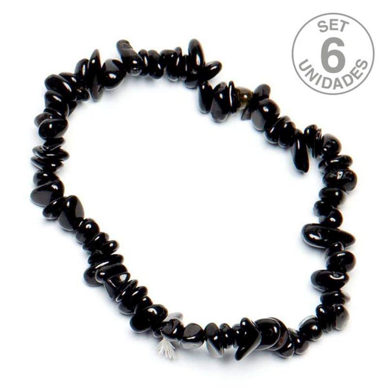 Pulsera Chip Turmalina. Set 6 Un.