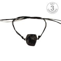 Pulsera Turmalina Negra con Hilo. Set 3 Un.