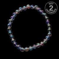 Pulsera Cuarzo Aura Bola 6mm (set 2u.)