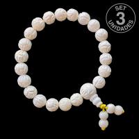 Pulsera Hueso Flor de Loto (set 3u.)