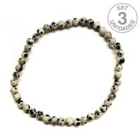 Pulsera Jaspe Dálmata bola 4mm. (Set 3u)