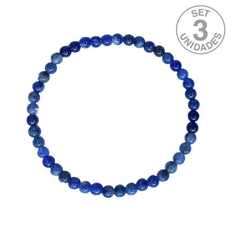 Bracelet Sodalite Boule 4 mm. Set 3 uni.