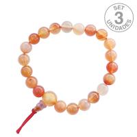 Pulsera Budista Carneola. Set 3 un.
