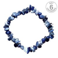 Pulsera Chip Sodalita. Set 6 Un.
