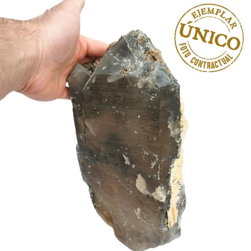 Punta Cuarzo Ahumado con Clevelandita (Mozambique). 9,62kg