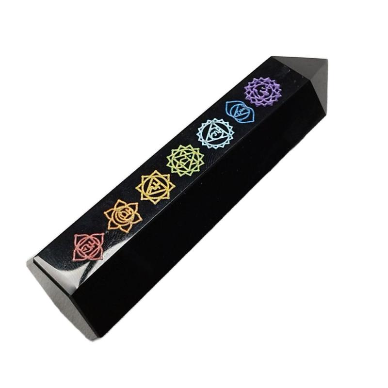 Punta Obsidiana Chakras colores
