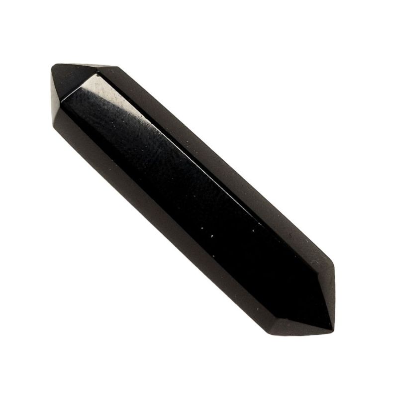 Pointe en Obsidienne Noire Biterminée