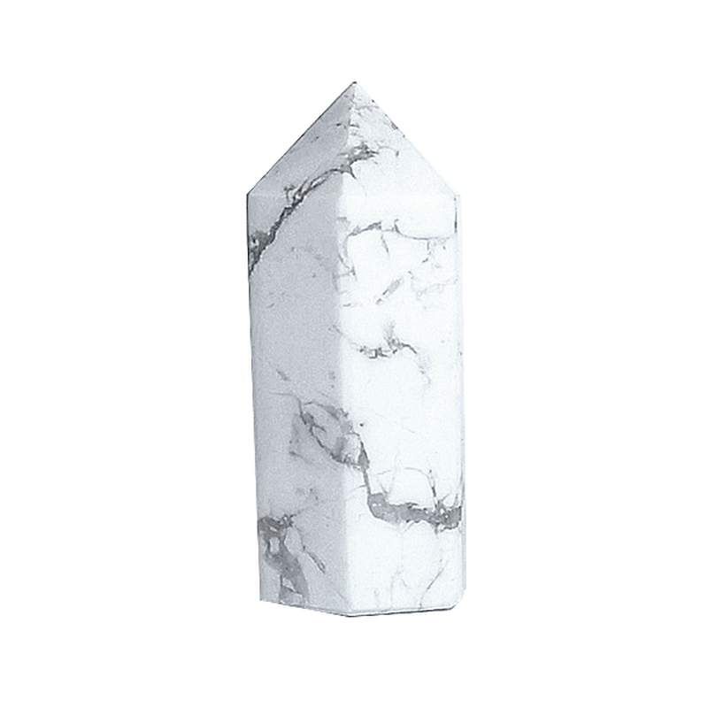 Pointe Howlite Blanc polie 5,5x2cm
