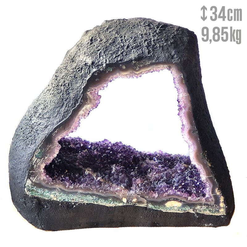 Geode d'Améthyste (coupez les deux côtés) 9,8 kg