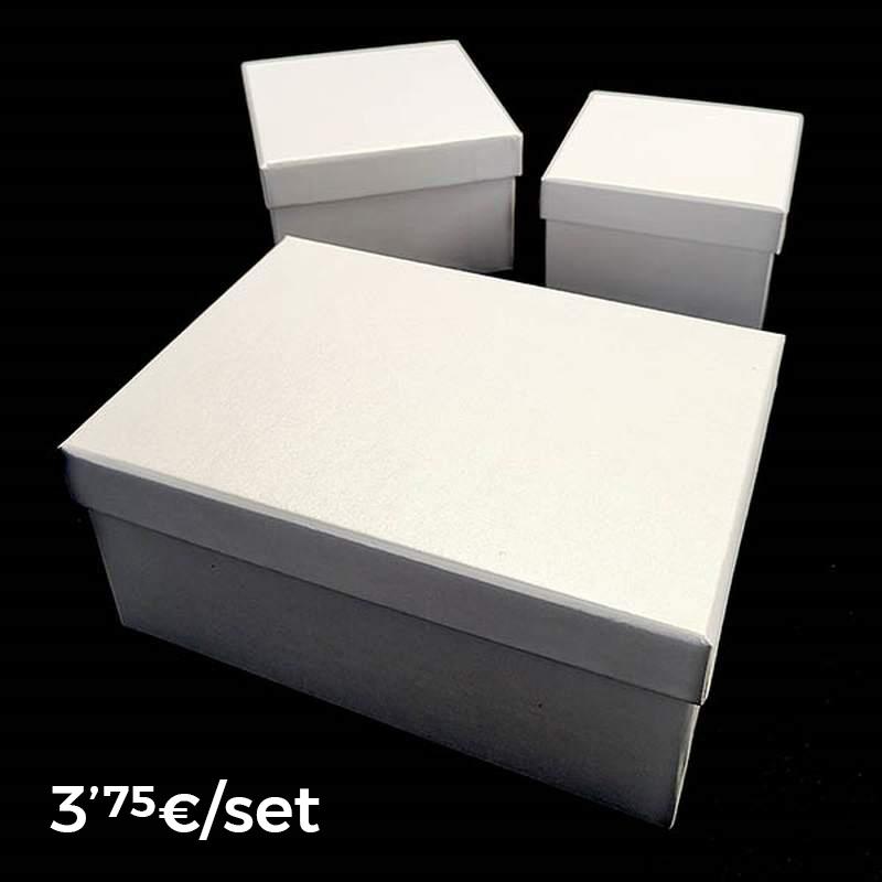 Set 3 cardboard boxes (3 sizes). Pearl Colour