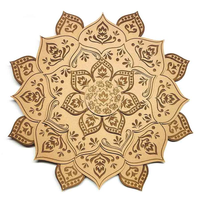 Mandala Flor de Loto madera (ø32cm)