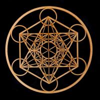 Símbolo Metatron en madera.