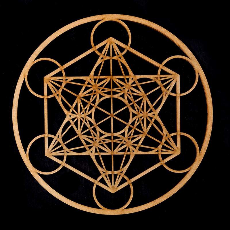 Symbole Metatron en bois.