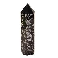 Punta Obsidiana Diseño Celestial (plateado)